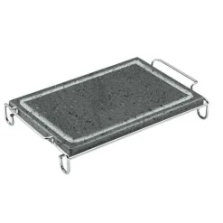 20x30 cm - Ilsa Invito Pietra Lavica Rettangolare In Acciaio Con Supporto
