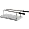 25x45 cm - Ilsa Morsa Prosciutto In Acciaio Inox Con Base In Pietra