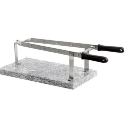 25x45 cm - Ilsa Morsa Prosciutto In Acciaio Inox Con Base In Pietra