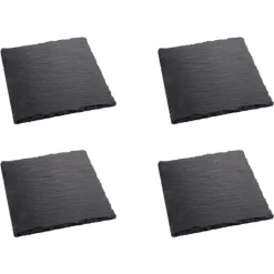 10x10 cm - Ilsa Sottobicchieri In Ardesia - Set 4 Pz