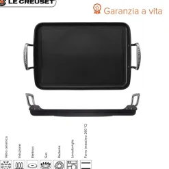 35x25 cm - Le Creuset Les Forgées Bistecchiera Rettangolare In Alluminio Antiaderente