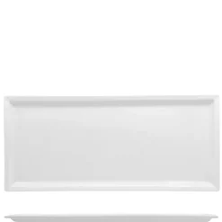 45x20 cm - Lioness Justwhite Piatto Presentazione Rettangolare In Porcellana - Set 3 Pz