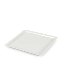 18.2x18.2 cm - Lioness Justwhite Piatto Piano In Porcellana - Set 6 Pz