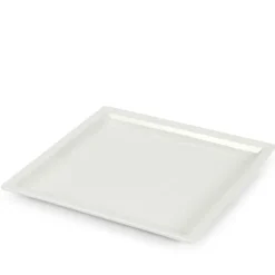 29x29 cm - Lioness Justwhite Piatto Piano In Porcellana - Set 3 Pz