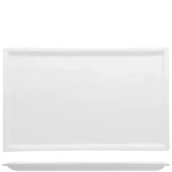 45x28 cm - Lioness Justwhite Piatto Vassoio Rettangolare In Porcellana - Set 2 Pz