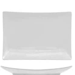 30x22 cm - Lioness Justwhite Piatto Vassoio 3 Scomparti Rettangolare In Porcellana