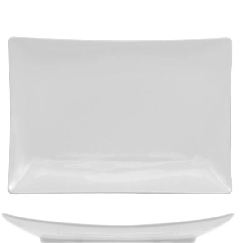30x22 cm - Lioness Justwhite Piatto Vassoio 3 Scomparti Rettangolare In Porcellana