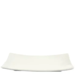35x25 cm - Lioness Justwhite Piatto Presentazione Rettangolare In Porcellana - Set 3 Pz