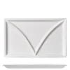 36x22 cm - Lioness Justwhite Piatto Vassoio Rettangolare In Porcellana - Set 2 Pz