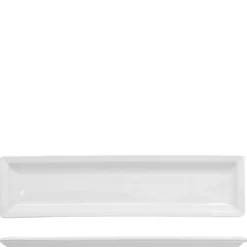 36x9.2 cm - Lioness Justwhite Piatto Vassoio Rettangolare In Porcellana - Set 6 Pz