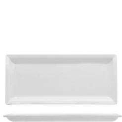 31x13.7 cm - Lioness Justwhite Piatto Presentazione Rettangolare In Porcellana - Set 4 Pz
