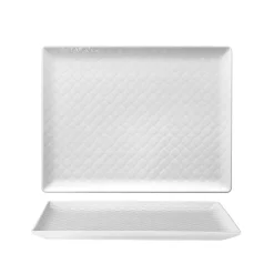 31x24 cm - Marrakesh Piatto Piano Rettangolare Decorato In Porcellana Set 6 Pz