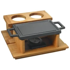 22x15 cm - Paderno Barbecue da Tavola Rettangolare In Ghisa Smaltata
