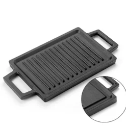 22x15 cm - Paderno Bistecchiera Grill Rettangolare In Ghisa Smaltata Reversibile