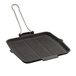 24x24 cm - Paderno Bistecchiera Grill Quadrata In Ghisa Smaltata