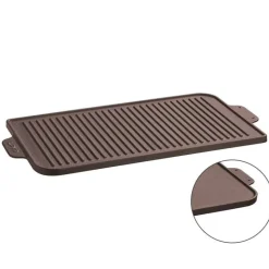 26x47 cm - Paderno Bistecchiera Grill Rettangolare In Ghisa Smaltata Reversibile