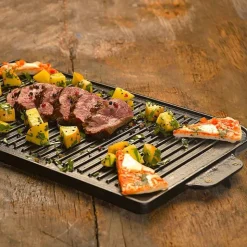 26x47 cm - Paderno Bistecchiera Grill Rettangolare In Ghisa Smaltata Reversibile