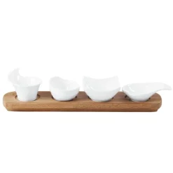 36x8 cm - Paderno Happy Hour Vassoio Porta Snack Con Inserti In Legno