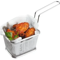 10x8.5 cm - Paderno Tableware Buffet & Display Cestello Porta Snack Quadrato In Acciaio Inox