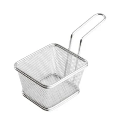 10x8.5 cm - Paderno Tableware Buffet & Display Cestello Porta Snack Quadrato In Acciaio Inox
