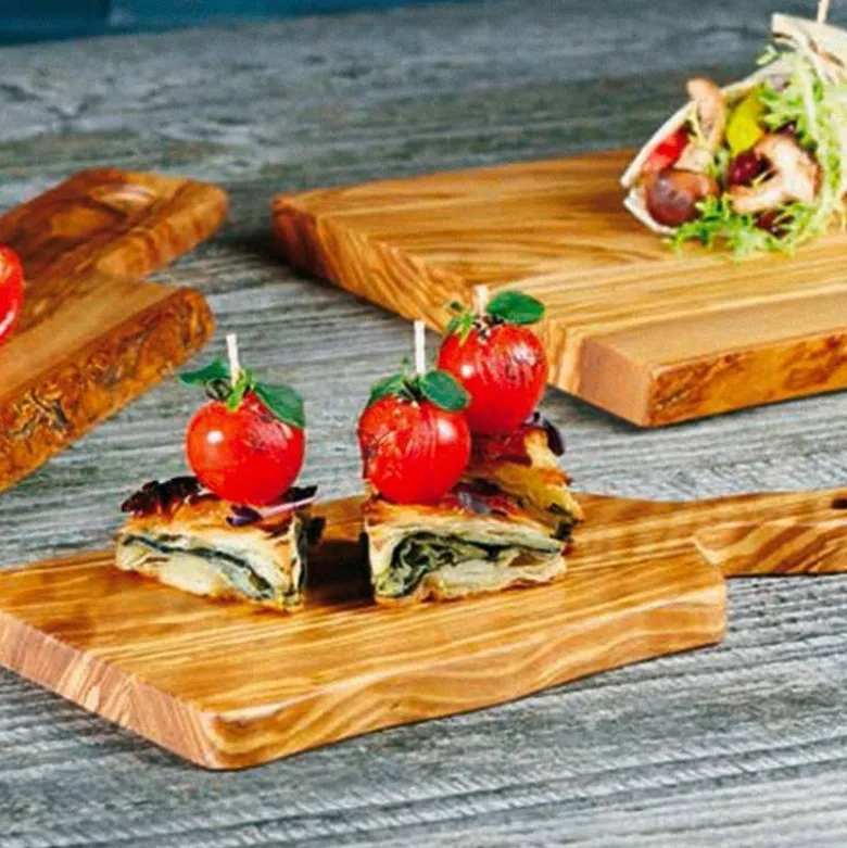 40x15 cm - Paderno Tableware Buffet & Display Vassoio Con Manico In Legno di Ulivo
