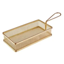21x10 cm - Paderno Tableware Buffet & Display Cestello Porta Snack Rettangolare In Acciaio Inox
