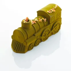 25.4 x 8.8 cm - Pavoni Express Log Stampo Torta Tronchetto Locomotiva In Silicone