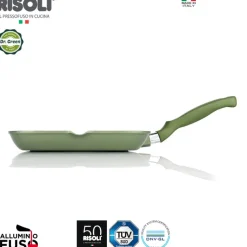 26x26 cm - Risoli Dr.Green Stone Bistecchiera Quadrata Antiaderente In Alluminio