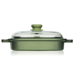26x26 cm - Risoli Dr.Green Stone Extra Induction Bistecchiera Vapor Grill Antiaderente In Alluminio Con Coperchio