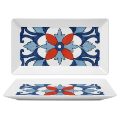 29x17.5 cm - Saturnia Margot Vassoio Rettangolare In Porcellana Set 6 Pz