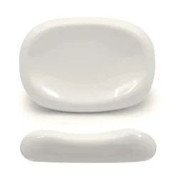 25.4x18.2 cm - Selecta Piatto Presentazione Alto Ovale In Porcellana Set 3 Pz