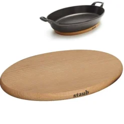 29x20 cm - Staub Sottopentola Magnetico Ovale In Legno