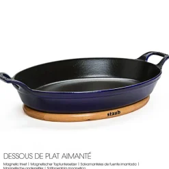 29x20 cm - Staub Sottopentola Magnetico Ovale In Legno