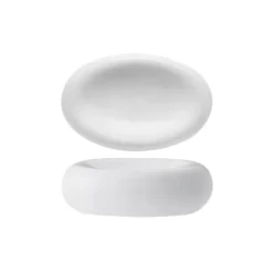 15x10 cm - Stone Piatto Presentazione Ovale In Porcellana - Set 6 Pz