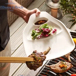 30.9x28.8 cm - Villeroy & Boch BBQ Passion Piatto Bistecca In Porcellana - Set 2 Pz