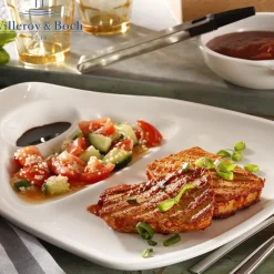 30.9x28.8 cm - Villeroy & Boch BBQ Passion Piatto Bistecca In Porcellana - Set 2 Pz