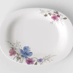 34x26 cm - Villeroy & Boch Mariefleur Gris Basic Vassoio Da Portata In Porcellana Premium