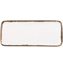 26.5x11.5 cm - Zafferano Petit Vassoio Rettangolare Fatto a Mano In Ceramica - Set 2 Pz