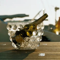 Ø 27.5 x H 18.8 cm - Italesse Bolle Secchiello Champagne Per 2 Bottiglie In Acrilico