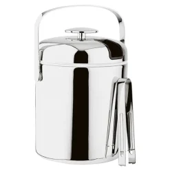 Ø 14 x H 22 cm - Paderno Secchiello Ghiaccio In Acciaio Inox Con Pinza