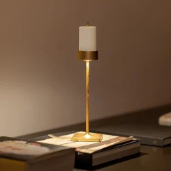 8.7 x H.35.6 cm - Zafferano Perpetua Lampada Da Tavolo Dimmerabile In Alluminio