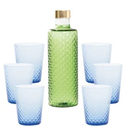 Zafferano Isolano Set Bicchieri e Bottiglia In Vetro Borosilicato - Set 7 Pz