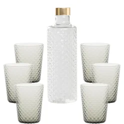 Zafferano Isolano Set Bicchieri e Bottiglia In Vetro Borosilicato - Set 7 Pz