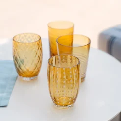 Zafferano Melting Pot Bicchiere Acqua in Vetro - Set 6 Pezzi