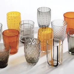 Zafferano Melting Pot Bicchiere Acqua in Vetro - Set 6 Pezzi