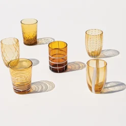 Zafferano Melting Pot Bicchiere Acqua in Vetro - Set 6 Pezzi