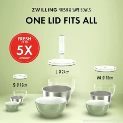 Zwilling Fresh & Save Kit Sottovuoto Con Contenitori In Acciaio e Pompetta Per Sottovuoto - Set 9 Pz