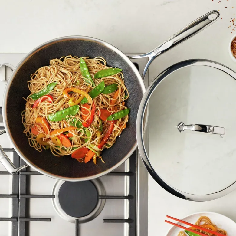 Zwilling Peak Wok Antiaderente Con Coperchio In Acciaio Inox Con Rivestimento Ceraforce Hycoat