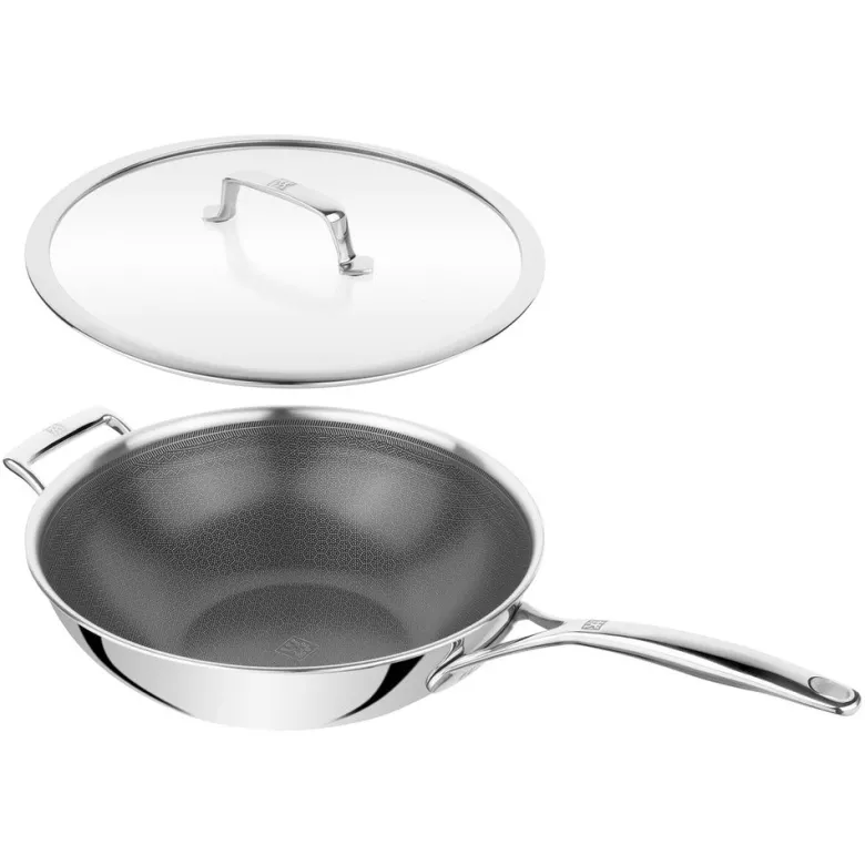 Zwilling Peak Wok Antiaderente Con Coperchio In Acciaio Inox Con Rivestimento Ceraforce Hycoat