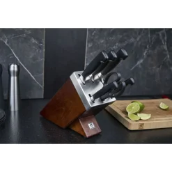 Zwilling 4 Stars Set Coltelli Con Ceppo In Frassino - Set 7 Pz